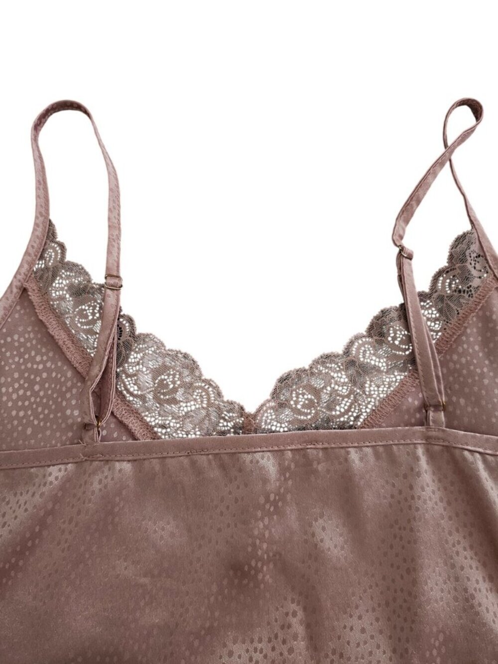 BCBGMaxAzria Satin Lace Cami & Shorts Set in Dusty Rose - Picture 9 of 15